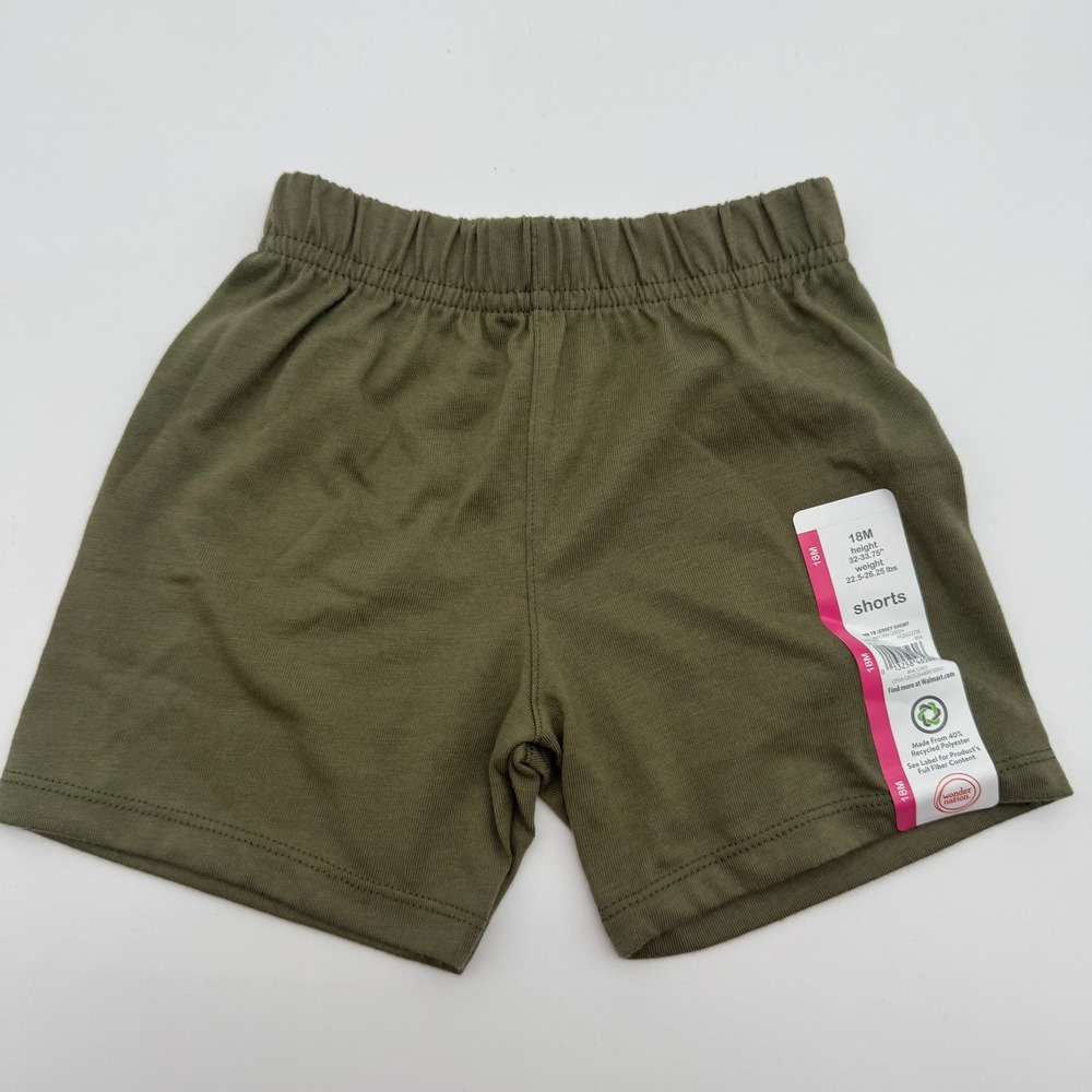 Wonder Nation Toddler Shorts 18M Olive Green Pull On Casual Shorts NWT